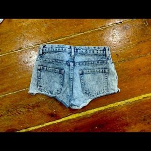 Acid wash short shorts